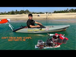 How I Put 2 Scrap Engines Together and Made a Sea Rescue Boat