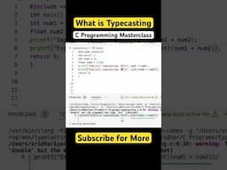 What is Typecasting | C Programming Masterclass| #shorts