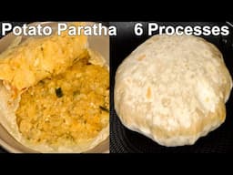 Aloo Paratha Recipe in 6 Processes | Potato Stuffed Bread | Aloo Paratha for Breakfast