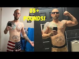 3 month body transformation, +28 pounds all natural! Thanks Greg Doucette