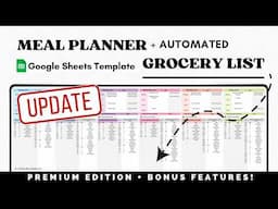 Meal Planner & Grocery List Update: New Budgeting and Store Sorting Features Added! - Google Sheets