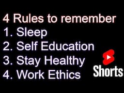 4 Simple Rules you must follow | Positive Motivation #shorts