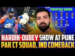 Pandya-Dube partnership gives India solid total | PAK announce Champions Trophy squad