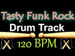 Tasty Funk Rock Drum Track 120 BPM, Instrumental Drum Beat for Bass Guitar 🥁 552