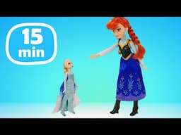 Le avventure delle bambole Elsa e Anna nel Mondo di Barbie! Video con le bambole per bambini