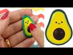 DIY Miniature Doll Avocado Popit Squishy Cute with Face - Sensory, Stress, Fidget Toy - #Shorts