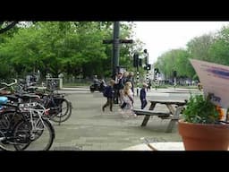 Street Watching in an Amsterdam Cafe, with soft conversation in the background.