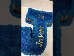 Letter Monogram Cake! 💙#lettercake #monogramcake #bluevelvetcake