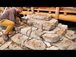 Stone Stairs & Masonry / Off Grid CABIN Building (S4 Ep18)