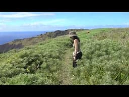 Hiking Around the Crater Lake of Rano Kau on Rapa Nui Easter Island