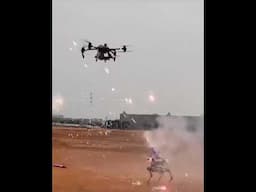 Ground Drone vs. Air Drone: A Firework Face-Off with a Bang! #drones