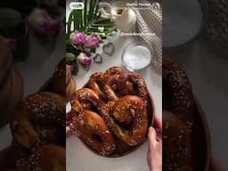 🥨♥️ Sourdough Pretzel Recipe♥️🥨 #valentinesday #pretzels #bread #shortsfeed #foodie