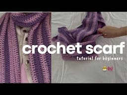 how to crochet a scarf 🎀 easy tutorial for beginners