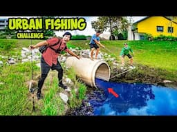 1v1v1 BACKYARD PONDS Urban Fishing CHALLENGE!