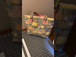 Sewing a cute bag for book lovers using the Lauren Bag pattern by More Me Know #sewing #booktube