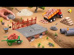 diy mini truck making bricks and home pipe bridge construction @sanocreator