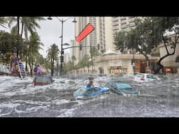 5 minutes ago in the US state! Severe flash floods suddenly hit Hawaii