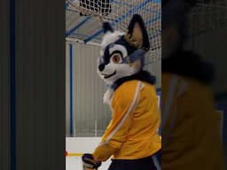 Fursuit Hockey Trickshots! #furry #fursuit #hockey #trickshots