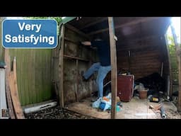 Demolishing a Rotten Old Garden Shed