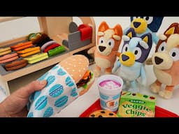 Sandwich Making Fun! Toy Learning with Melissa & Doug Stack and Slice Sandwich Counter Toy and Bluey