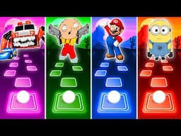 Cars 3 Ambulance Eater 🆚 Gangster Baby 🆚 Super Mario 🆚 Minions Banana - Tiles Hop