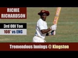 RICHIE RICHARDSON | 3rd ODI Ton | 108* @ Kingston | ENGLAND tour of WEST INDIES 1990