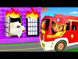 Fire Fight Obstacle Course Maze Traps Police Pets Hamster in Hamster Stories Part 2