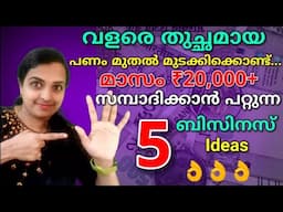 5 Business Ideas With Least Investment|തുച്ഛമായ മുതൽ മുടക്കി മാസം ₹20,000 സാമ്പത്തിക്കാം 5 ഐഡിയാസ്|💸