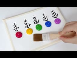 How To Wild Flowers Acrylic Painting｜Easy Painting For Beginners (1418)｜Oddly Satisfying