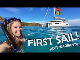 FIRST SAIL after 640+ Days of Leopard Catamaran Warranty Haulout