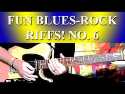 FUN BLUES ROCK RIFFS!  NO. 6 - Fun Blues Rock Riffs To Learn - With On Screen TAB!