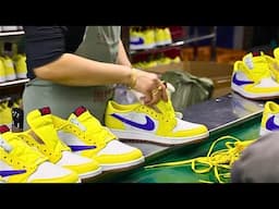 🏭 Factory Making Process|🔥Travis Scott x Air Jordan 1 Retro Low OG SP Canary Yellow👟