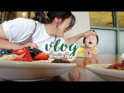 First brunch date w. baby boy!! Trying pancakes & corn beef Benedict + visiting botanic garden VLOG