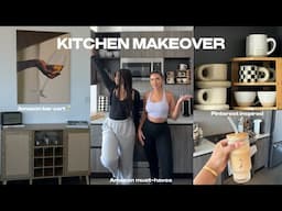 PINTEREST INSPIRED KITCHEN MAKEOVER | Amazon must haves, target haul, setting up bar cart🥂