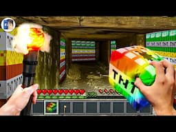 Minecraft in Real Life POV - RAINBOW TNT WALL in Realistic Minecraft 創世神第一人稱真人版