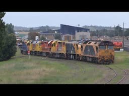 Diesel locomotives G534, 42103, 3101.3104, 2206 & 3122 - transfer movement - January 2015