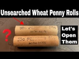 Rolls of Old Wheat Pennies Opened from an Old Amusement Park Arcade