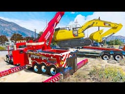 Towing the Biggest Excavator in GTA 5 RP!