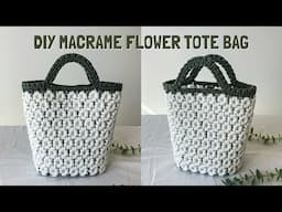 DIY | Macrame Flower Tote Bag Tutorial | Bolsa de macrame | 마크라메 꽃 가방