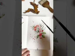 Let’s paint a Candy Cane for our #Christmas cards #christmasdiy #christmaspainting #watercolor