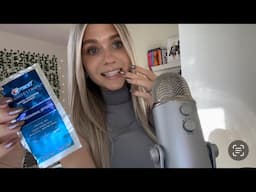 ASMR| Appyling Teeth Whitening Strips🦷Whispers and Mouth Sounds (Recreating My First Video)