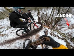 This Crazy Young Rider Jumped off this 30ft Cliff Drop in the Snow!!