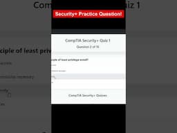 CompTIA Security+ Practice Question 1 | Can you answer it??