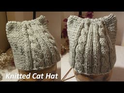 Free Hat Knitting Pattern. Cat Hat. Knitted hat, knitted hat