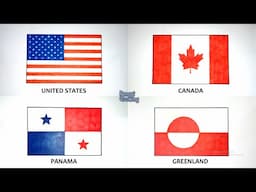 Drawing the Flag of United States, Canada, Panama, Greenland