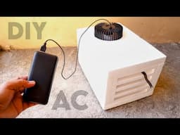 PORTABLE AIR COOLER OUT OF STYROFOAM | DIY AC Working On Power Bank & Electric Power | Arts & Crafts