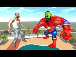 Franklin Fight Spiderman Hulk in Indian Bike Driving 3D