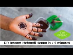 DIY Instant Mehandi at home | Paarani | Eco friendly henna | Henna Tatoo