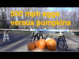 Pumpkin target practice with Egg Cannon