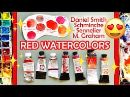 RED WATERCOLORS Swatches & Comparisons #shorts